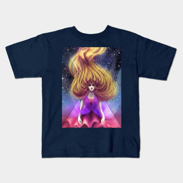 Drifting Nebula Kids T-Shirt by SaturnaNova